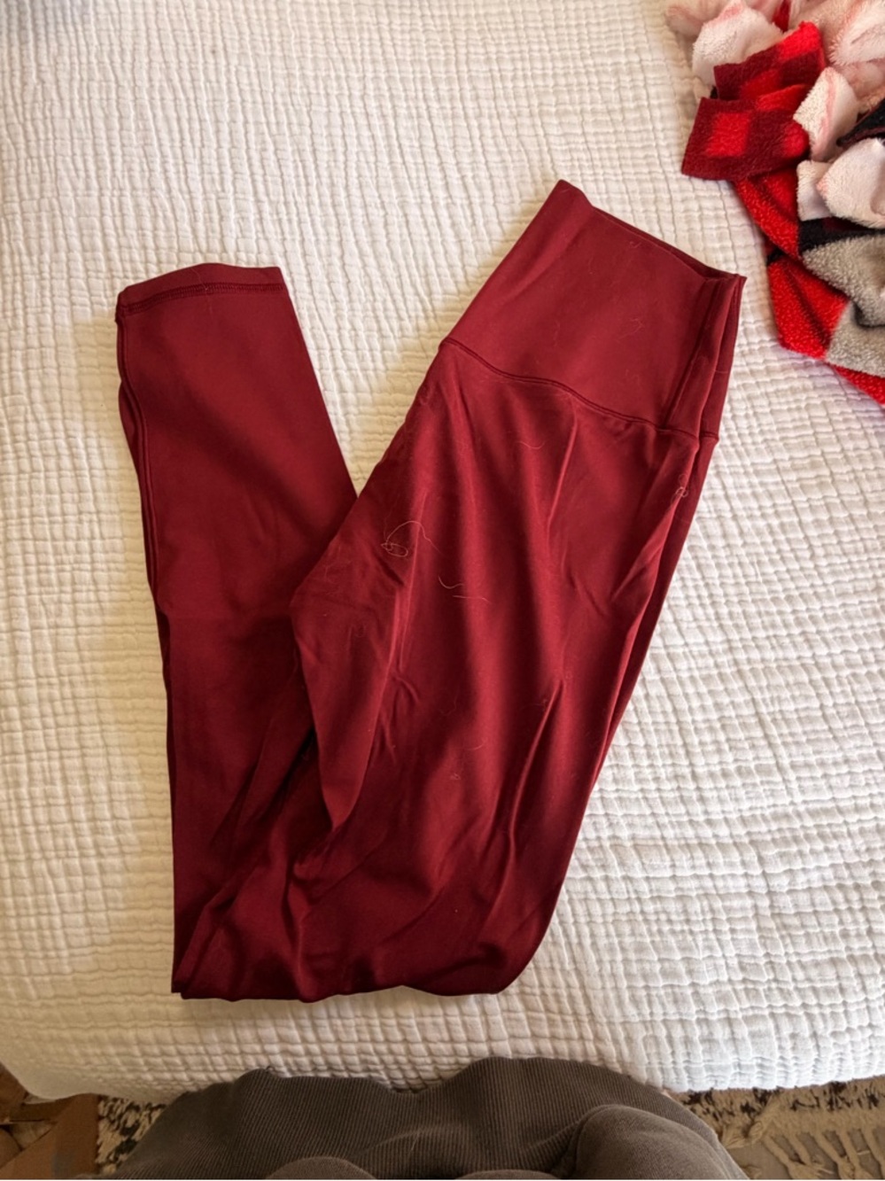 High-Waist Burgundy Leggings Aerie